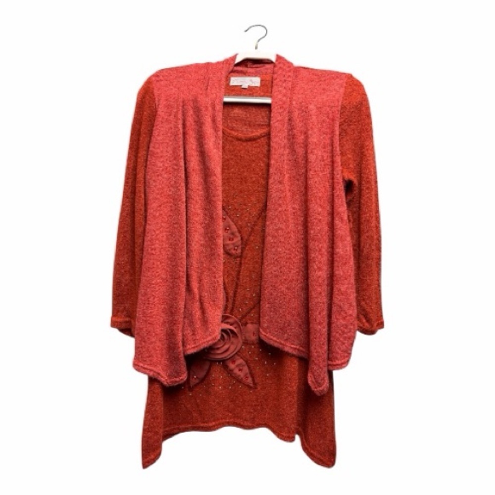 Pretty Angel Rust Cardigan Dress Set - Picture 2 of 4